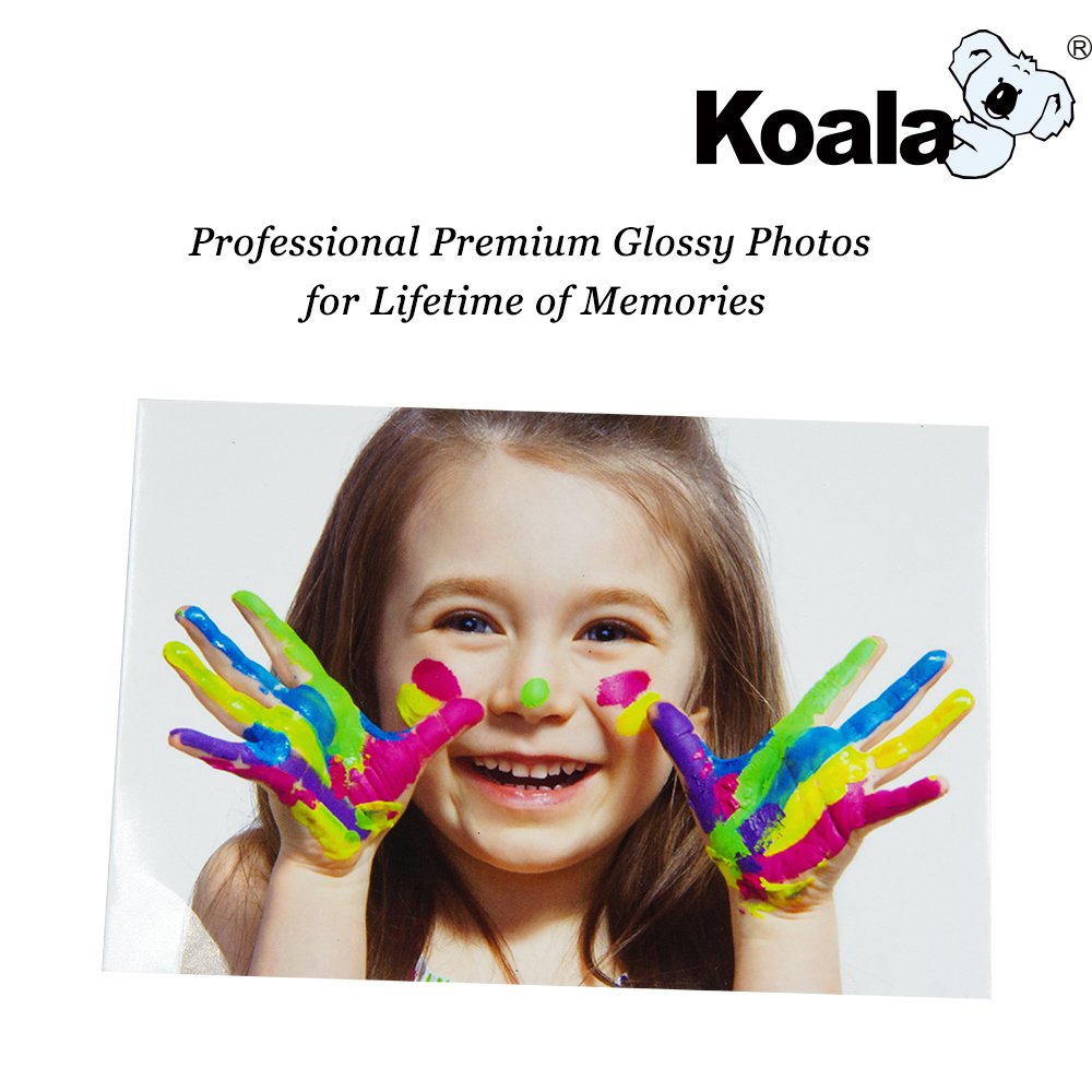 KOALA Glossy Photo Paper A4 Size 250gsm 50 Sheets with Premium High Glossy Advanced Resin Coated for Canon Hp Epson Inkjet Printer