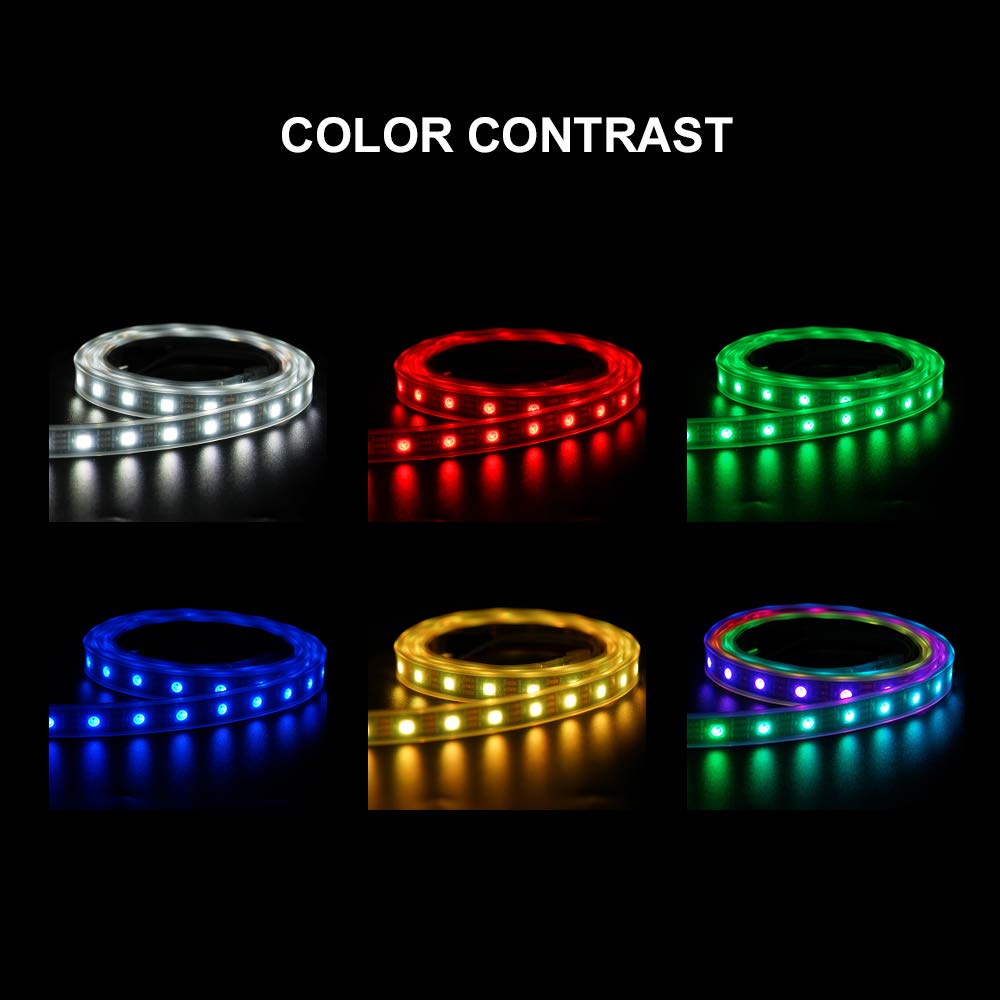 BTF-LIGHTING WS2812B GRB IC 1M 60LEDs/M Individually Addressable 5050SMD LED Strip Black PCB Only DC5V IP30 Non-Waterproof Full Color Flexible Pixel Strip Dream Color for DIY Decoration(Only Strip)