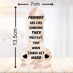 Pixie's Gifts Funny Rude Friendship Plaque Novelty Birthday Best Friend Joke Gift Her Color and Material Options Available (Acrylic Small 13.5cm x 7cm, Marble Effect)