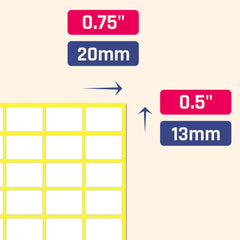 3000 Pack, 20 x 13 mm, - White Sticky Labels Price Stickers