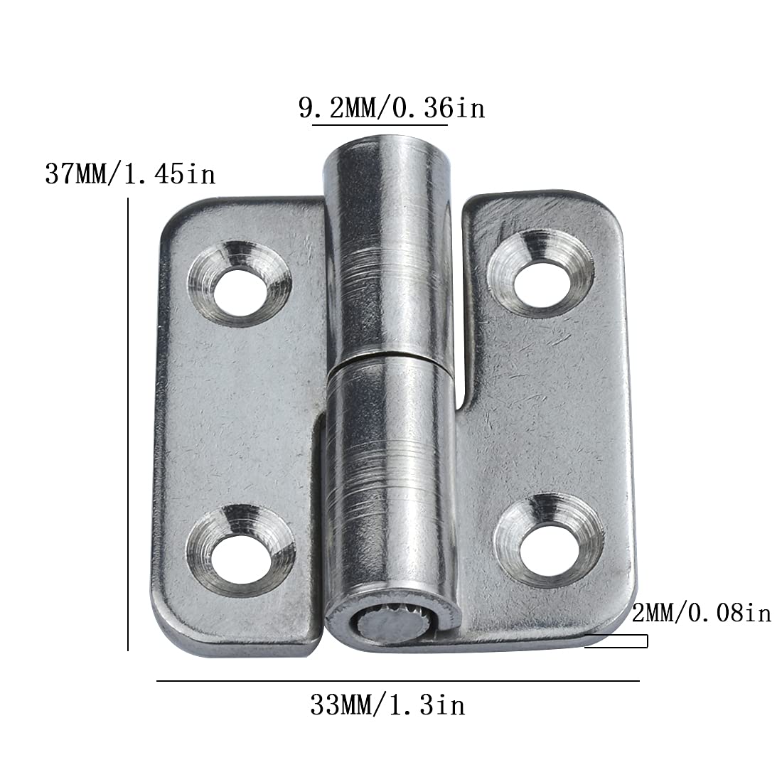 6Pcs 1.5 inches Detachable Hinge, Small Slip Joint Flag Hinges, Lift Off Detachable Door Hinges, 304 Stainless Steel, Right Handed