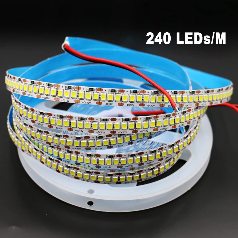 Boarda 16.4ft 240LEDs/m 12V Flexible SMD 2835 Warm White 3000K LED Strip,1200 Units SMD 2835 LEDs,for Holiday Party Stairway Home Decoration Cupboard (Warm White 3000K)