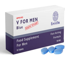 ErexOn - V for Men Blue 10 Tablets x 100mg Herbal Supplement for Men - Strong Effect - Erection Health Support- Performance & Enhancement - Maca, Glycine, Korean Ginseng and Zinc