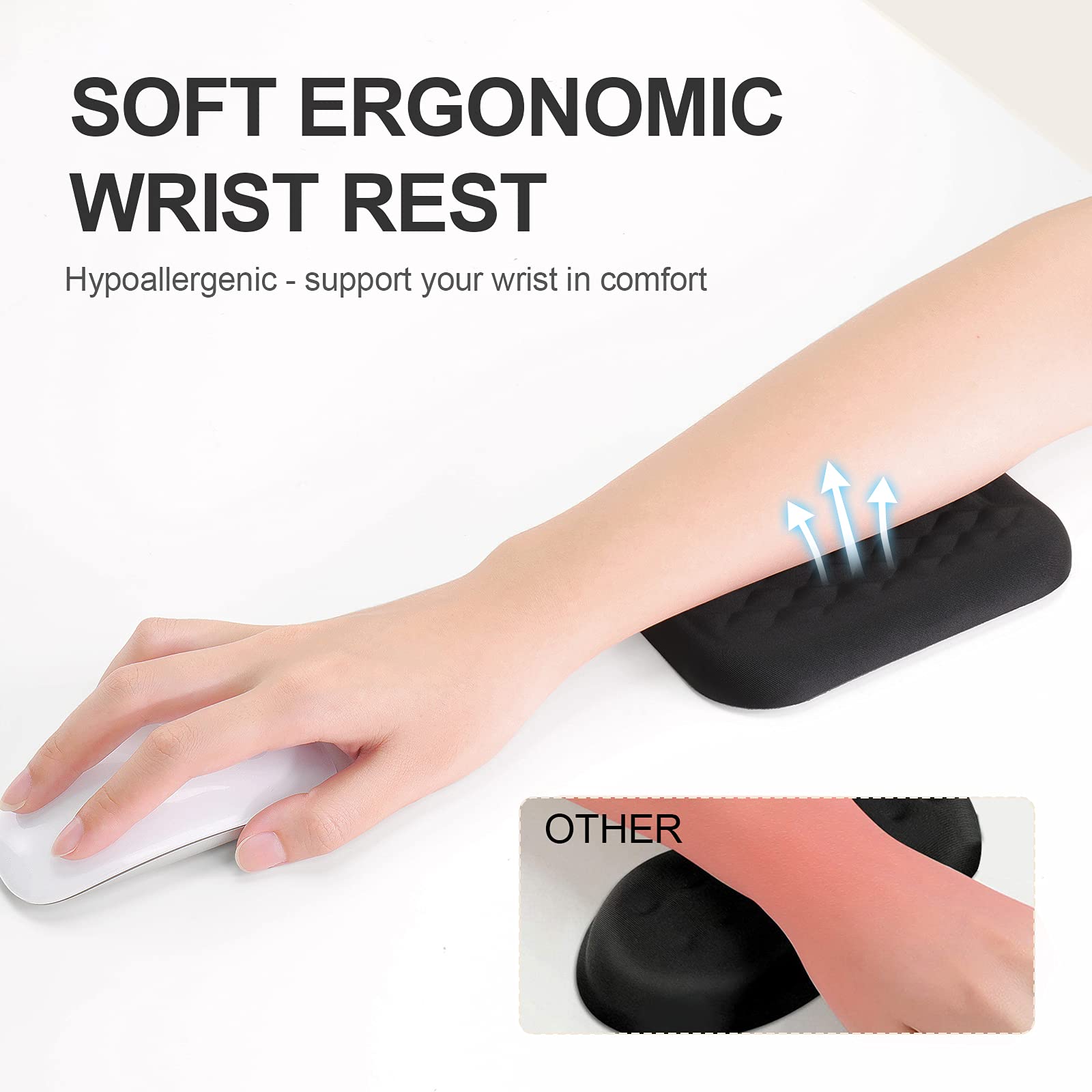 VAYDEER Ergonomic Wrist Rest Pad Armrest Elbow Rest Pad,Prevent Your Hands Became Mouse Hand and Relief Elbow Pain,Computer Armrest Arm Wrist Rest Support Mouse Pad for Desk(6.3 * 4.3 * 0.76inches)