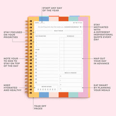 S&O Undated Planner with Meal, A5 Habit & Routine Tracker, Daily To Do List-Weekly and Monthly Goal Agenda Abstract Notebook Organizer for 2024, Students, College, Work, ADHD, Fitness, Productivity