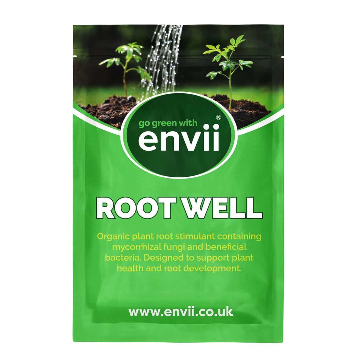 envii Root Well - Mycorrhizal Fungi Powder - Organic & Enriched with Bacteria - Improves Nutrient Uptake - Treats 80 Plants