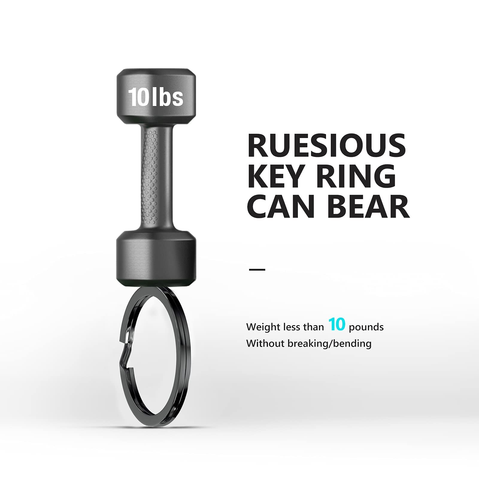 Ruesious Black Flat Round Key Rings (40 Pack) (15/20/25/30mm),Keyring Split Ring,Key Chain Ring Connectors,Keychain,Keyring Loops