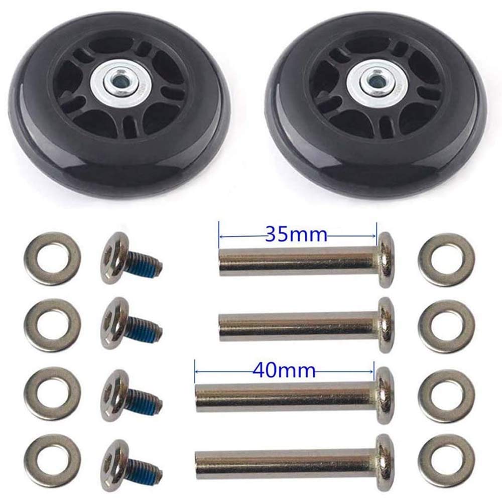 LOTOWELZON 1 Pair Luggage Replacement Wheels 90mm with 6mm(0.24 inches) Bearings Repair Kits ABEC 608zz for Suitcase and Inline Outdoor Skate and Caster Board (OD90*W24mm/3.54 inchesx0.94 inches)