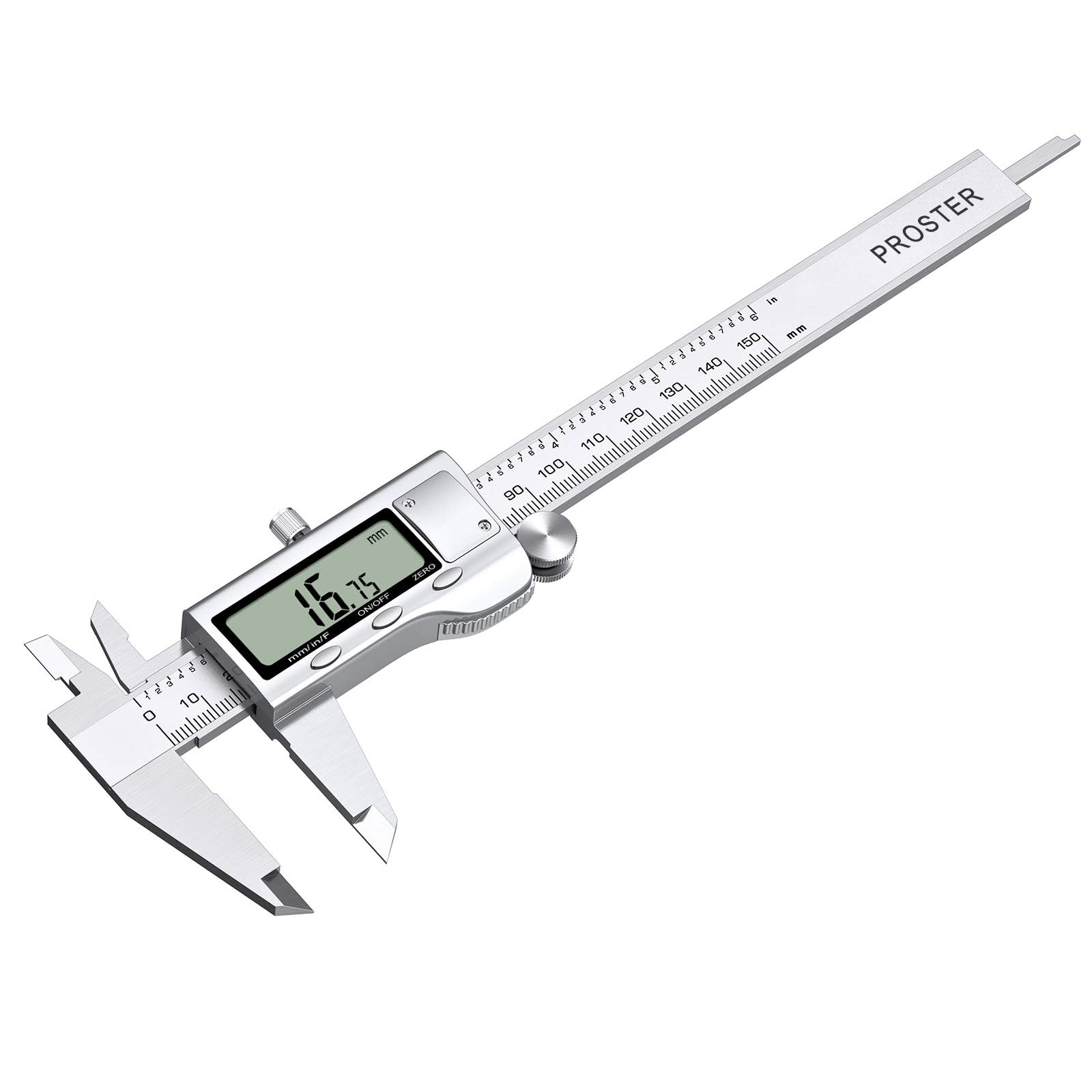 Proster Vernier Caliper Kit 150mm/6Inch Digital Vernier Caliper with Feeler Gauge Fractions/Inch/Metric Measuring Tool for Length Width Depth Diameter