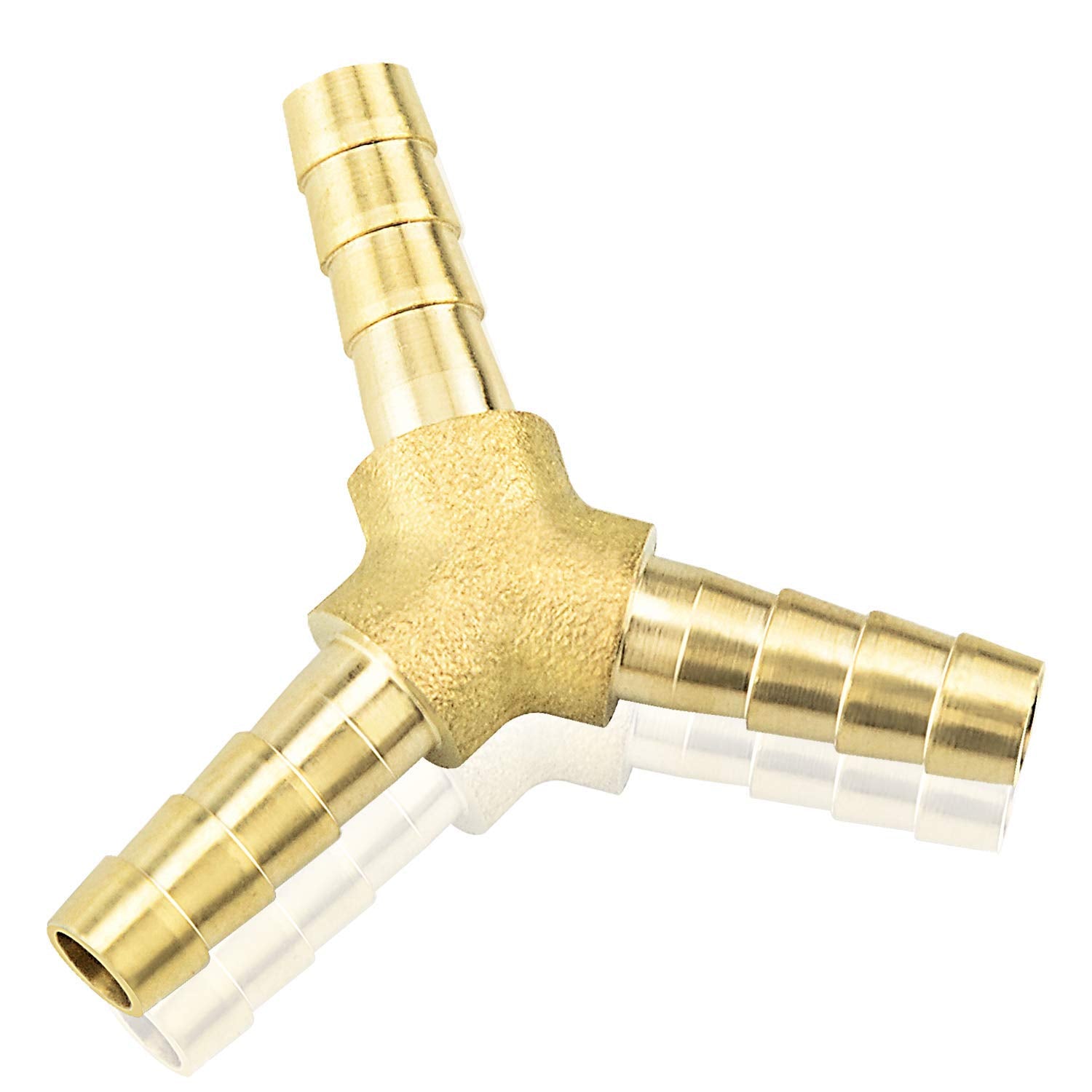 Y Piece Brass Hose Connector 4PCS Fuel Hose Connector Pneumatic Hose Barbed Connector for Fuel Air Water Gas Oil (6mm 8mm 10mm 12mm)