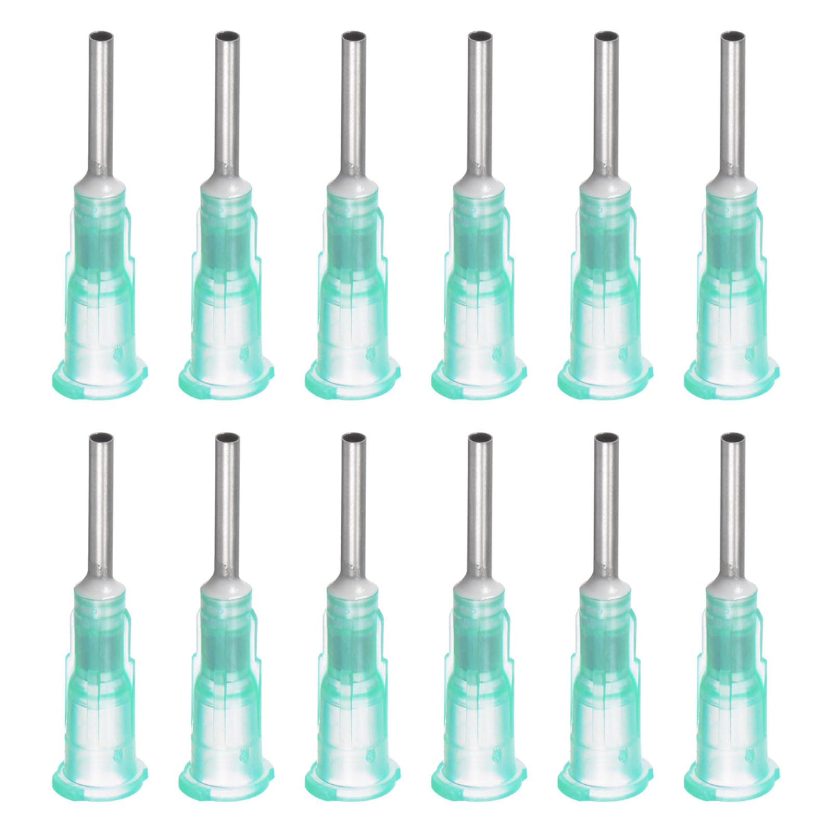 sourcing map Industrial Blunt Tip Dispensing Needle with Luer Lock for Liquid Glue Gun, 14G 1/2 inches, 20 Pcs (Light Green)