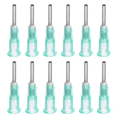 sourcing map Industrial Blunt Tip Dispensing Needle with Luer Lock for Liquid Glue Gun, 14G 1/2 inches, 20 Pcs (Light Green)