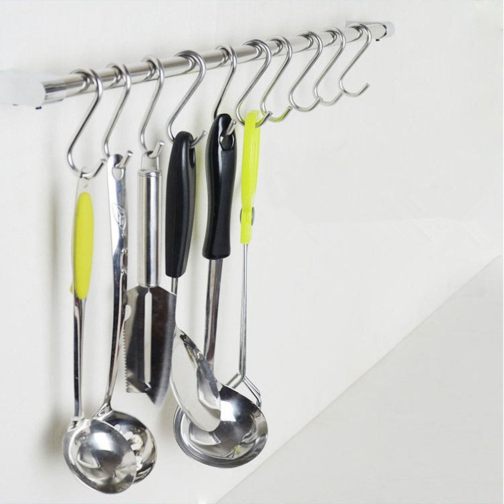 Yesmin 10pcs in Pack S Shaped Hooks Hanging Hooks Hangers for Bathroom, Bedroom, Office and Kitchen (Small)