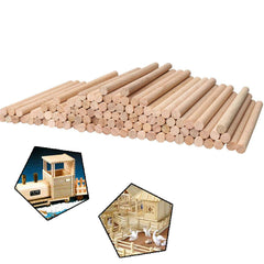 ZHIYE 100 Packs Dowel Rods 15cm x 4mm Craft Sticks Unfinished Natural Wood for DIY Craft and Art Work