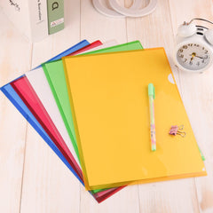 FEPITO 50 Pieces A4 Cut Flush Folders Plastic Sheet Protectors File Document Wallet Folders Assorted Colors