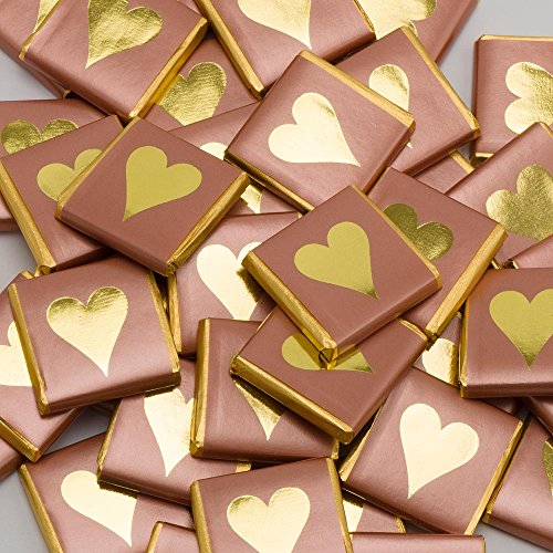 Italian Options Rose Gold Heart Wedding Chocolate Neapolitans (25 Chocolates)