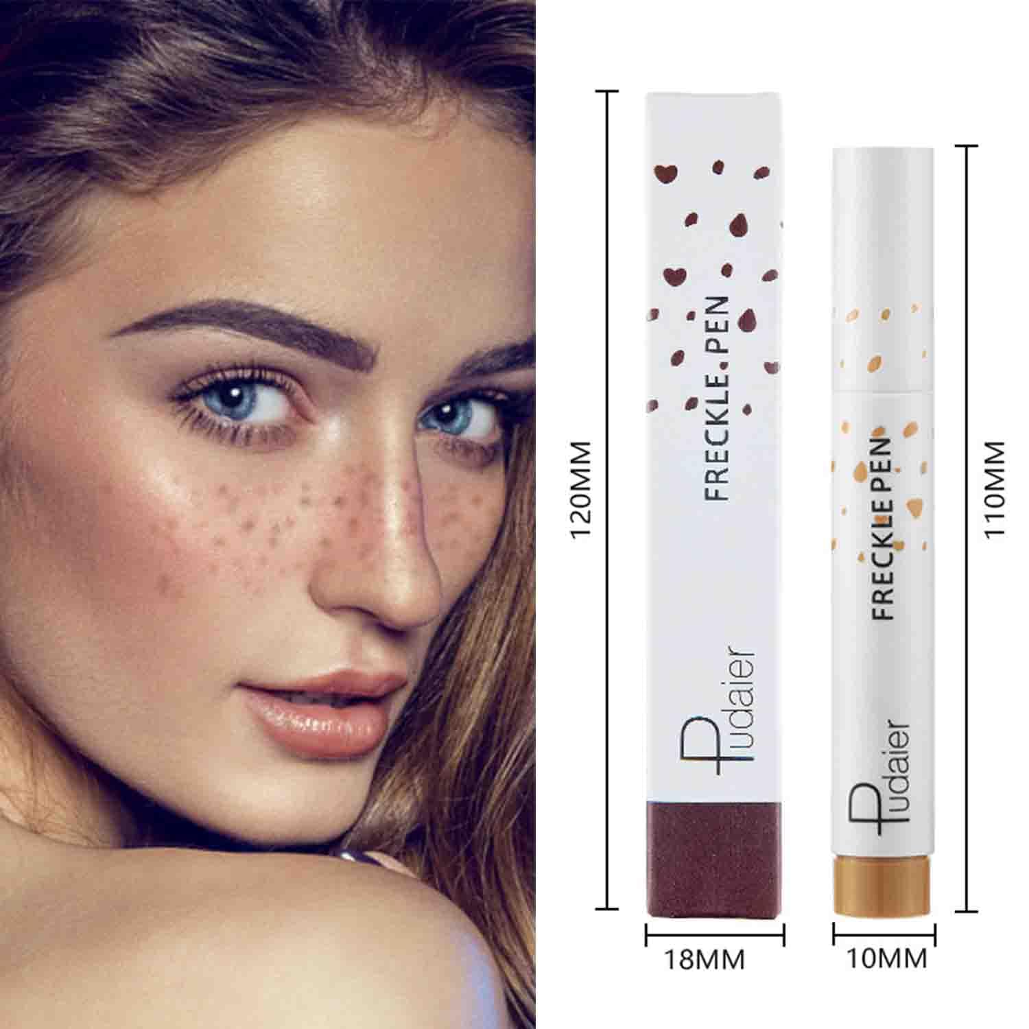 ILantule Freckle Pen, 2 Pieces Natural Freckle Pen, Freckles Pen, Easy to Color, Waterproof Durability