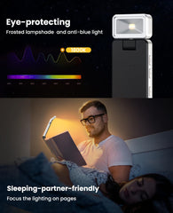 MEDE Book Light Clip on Book Reading Light for Books in Bed,Eye Caring Dimmable Reading lamp with 3 Colors Temperatures,USB Rechargeable LED Book Lamp Portable Bookmark Light for Night,Kids(White)