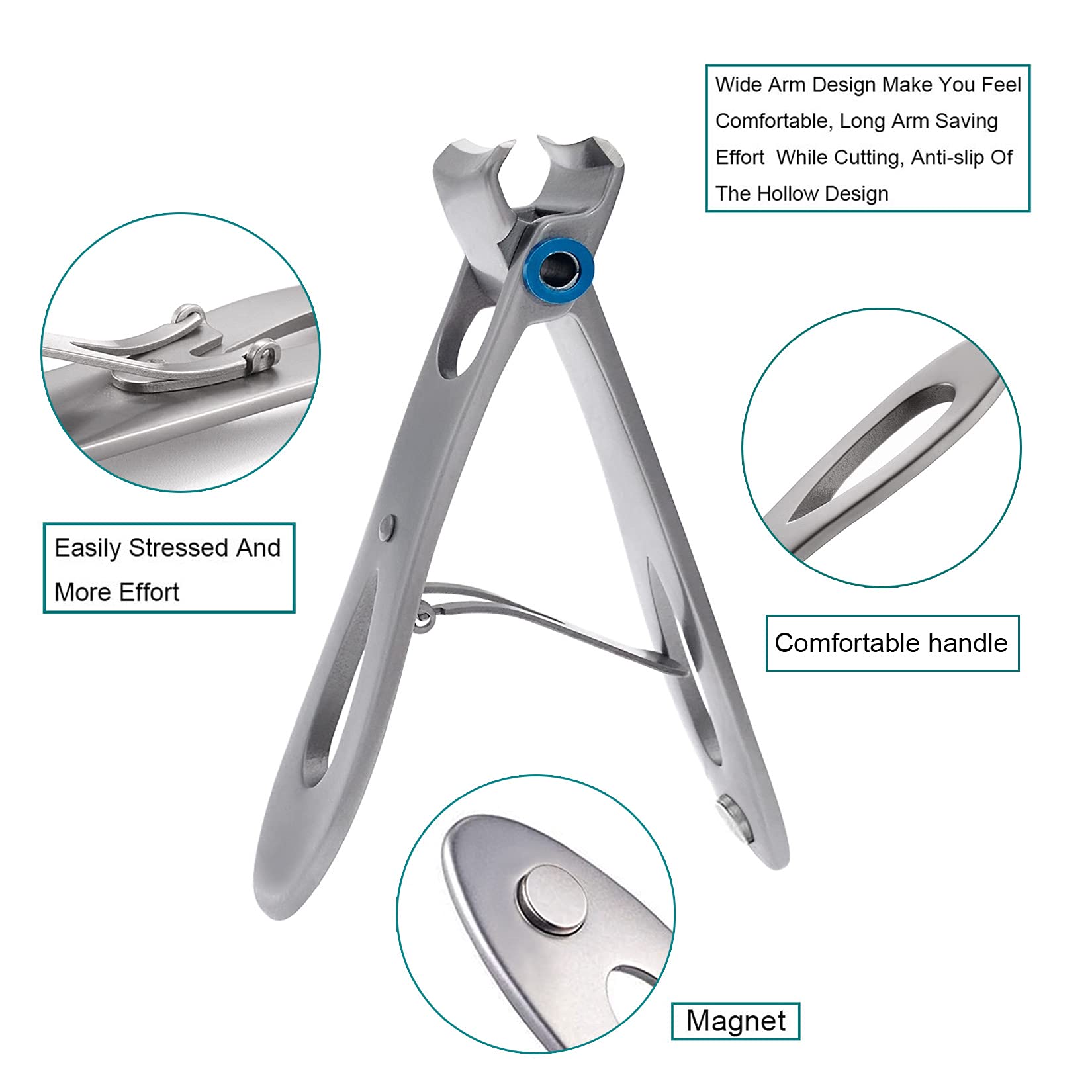 VOGARB Nail Clippers for Thick Nails Wide Jaw Opening Fingernail Toenail Cutter with Nail File Set for Ingrown Tough Nail Extra Large Trimmer for Men,Women,Adult,Seniors,Deluxe Sturdy (M2P007S)