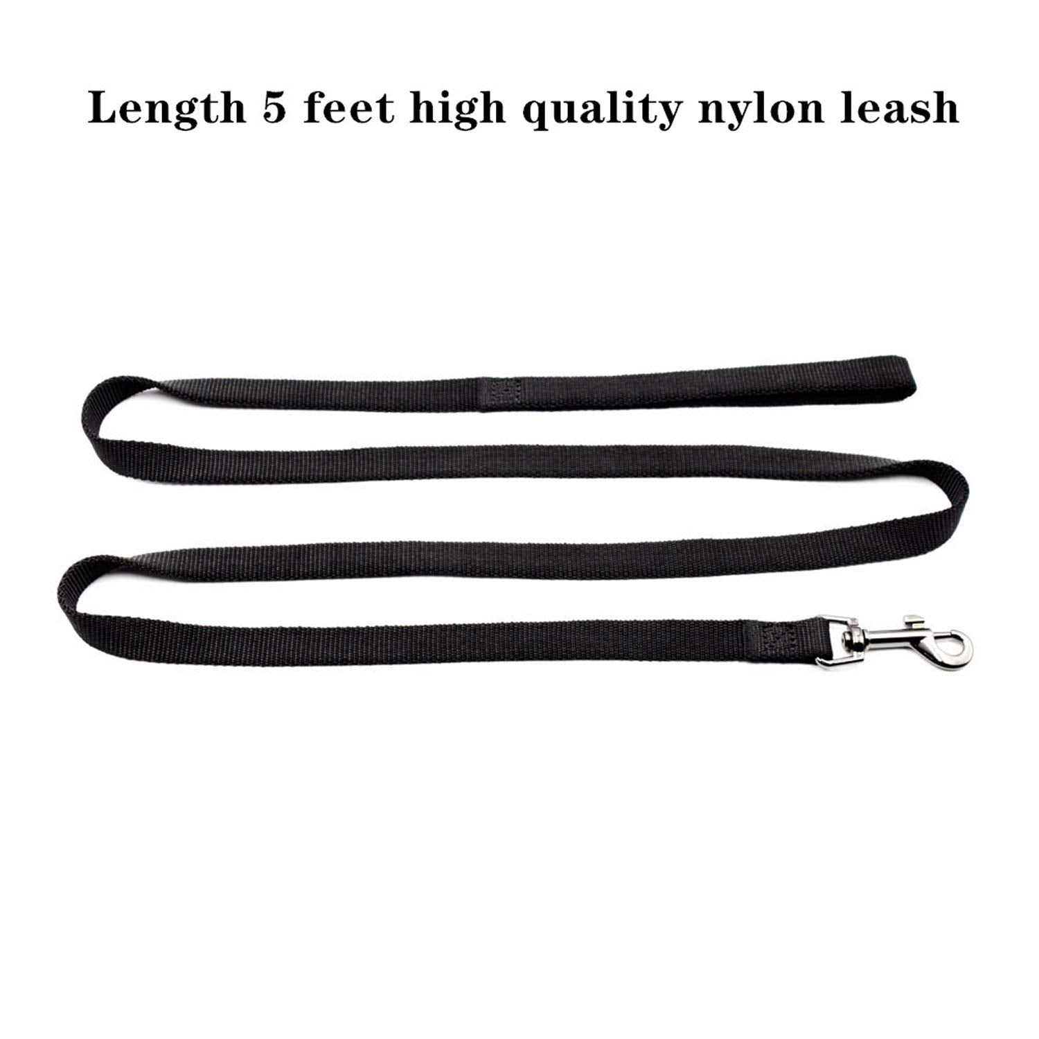 Olahibi Basic Dog Collar and Leash Combo Set, Durable Nylon Collar and 150CM Matching Leash for Small Dogs.(S, Black Set)