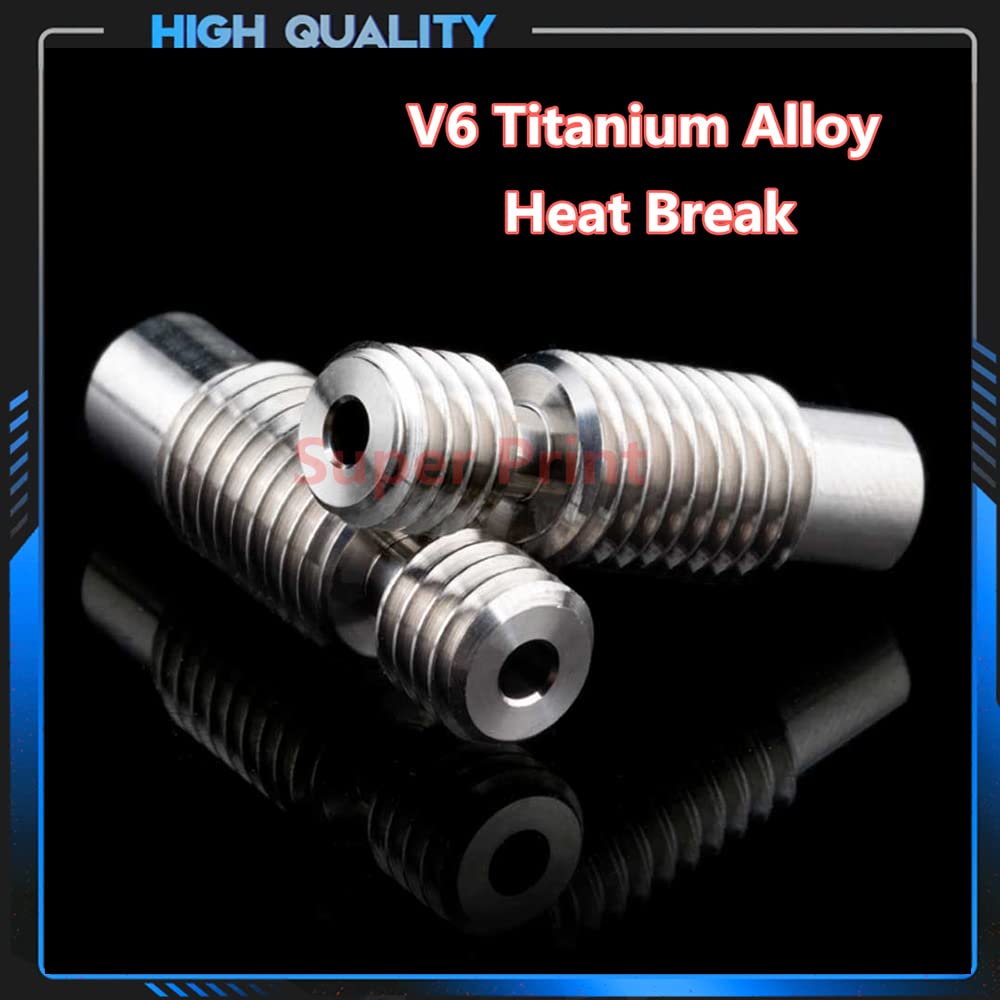 Super Print 1pc Bi-Metal Heatbreakand1pc V6 Titanium Alloy Heat Break for V6 HOTEND Heater Block 1.75MM Filament Smooth.(Bi-MetalandTitanium Alloy)