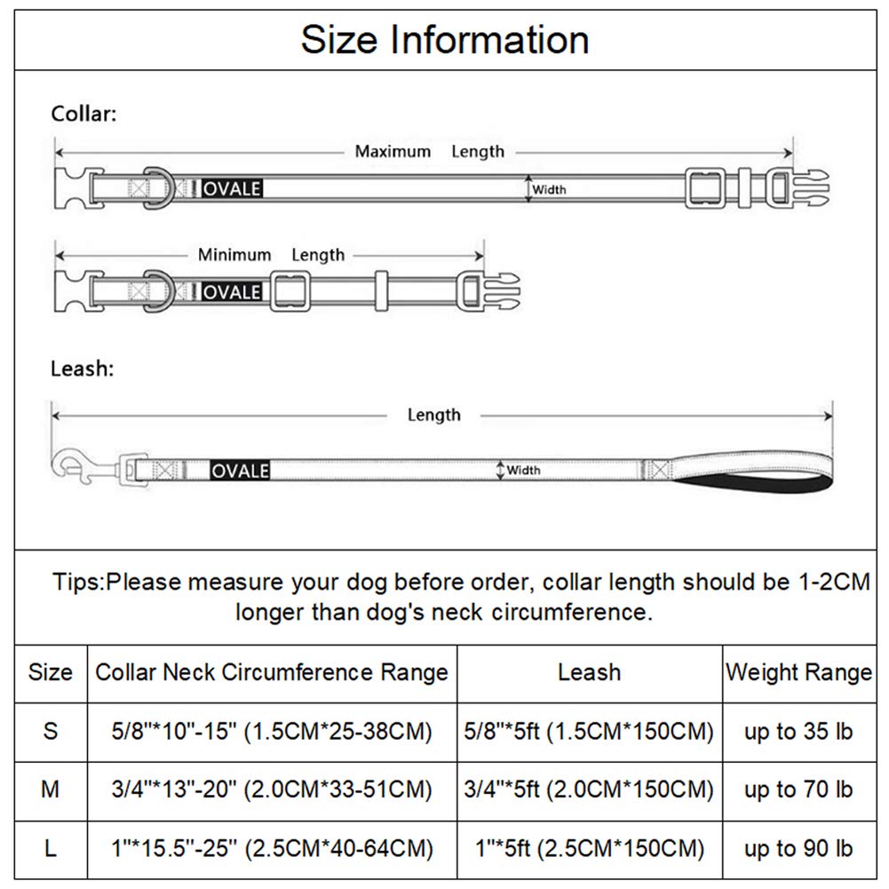 Olahibi Basic Dog Collar and Leash Combo Set, Durable Nylon Collar and 150CM Matching Leash for Small Dogs.(S, Black Set)