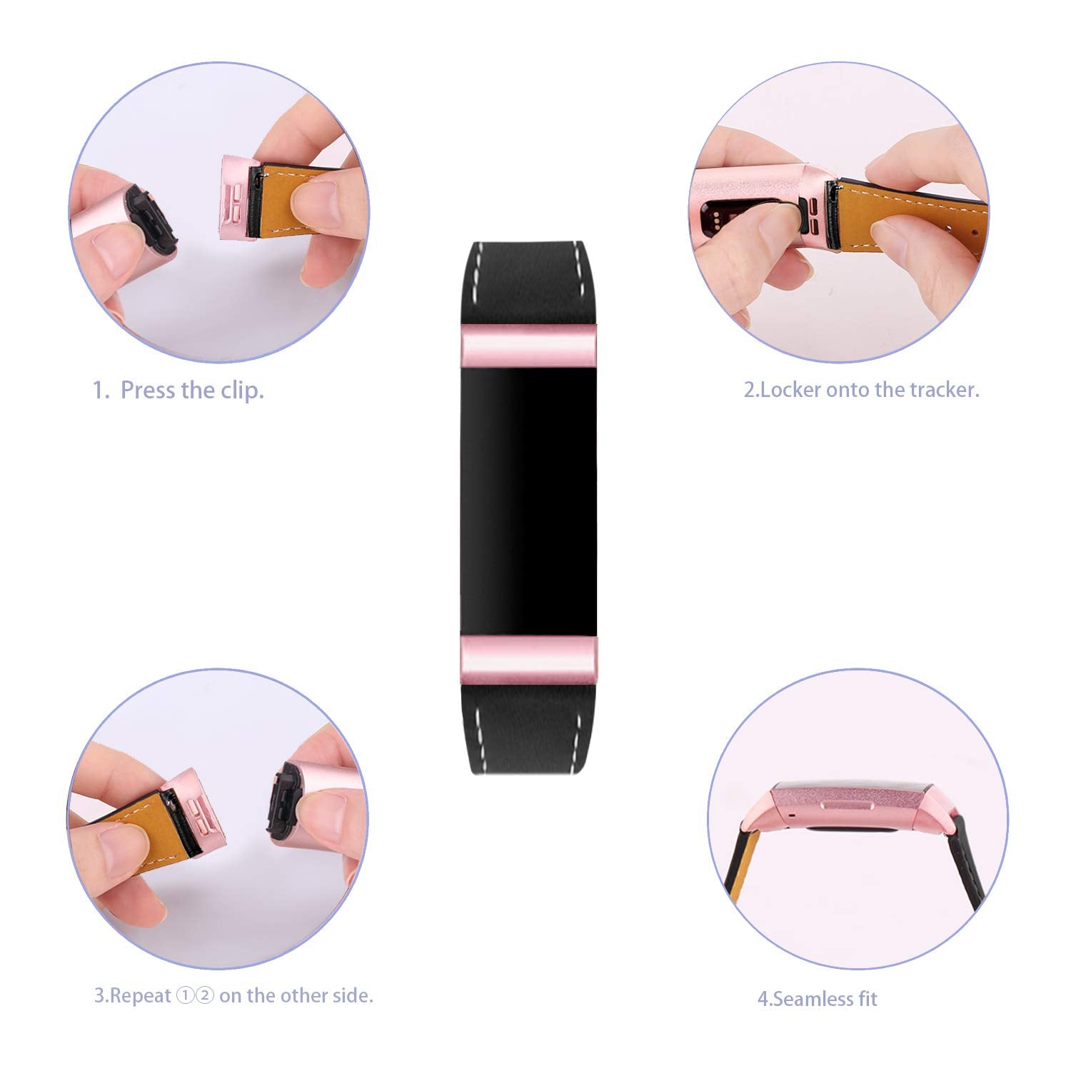 Mornex Strap Compatible Charge 3 Strap/Charge 3 SE/Charge 4 Leather Strap, Classic Adjustable Replacement Wristband Fitness Accessories Metal Connectors