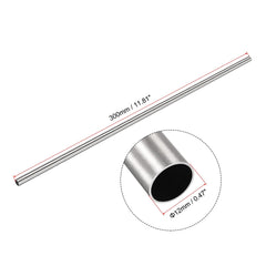 sourcing map 304 Stainless Steel Round Tube 12mm OD 0.5mm Wall Thickness 300mm Length 2 Pcs