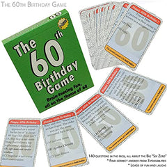 GoForItGames.com 60th Birthday Gifts for men and women. Make it a Happy 60th Birthday with this amusing little 60th party quiz game idea or icebreaker. Fun for everyone turning 60 years of age