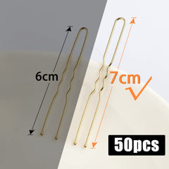 Mbsomnus 7cm Hair Pins for Buns, 50pcs Bobby Pins Blonde, U Shaped Hair Pins for Women Girls, Hair Grips for Thick Hair, Hair Styling Accessories for Wedding Salon Home Use (Gold, 2.76 Inch)