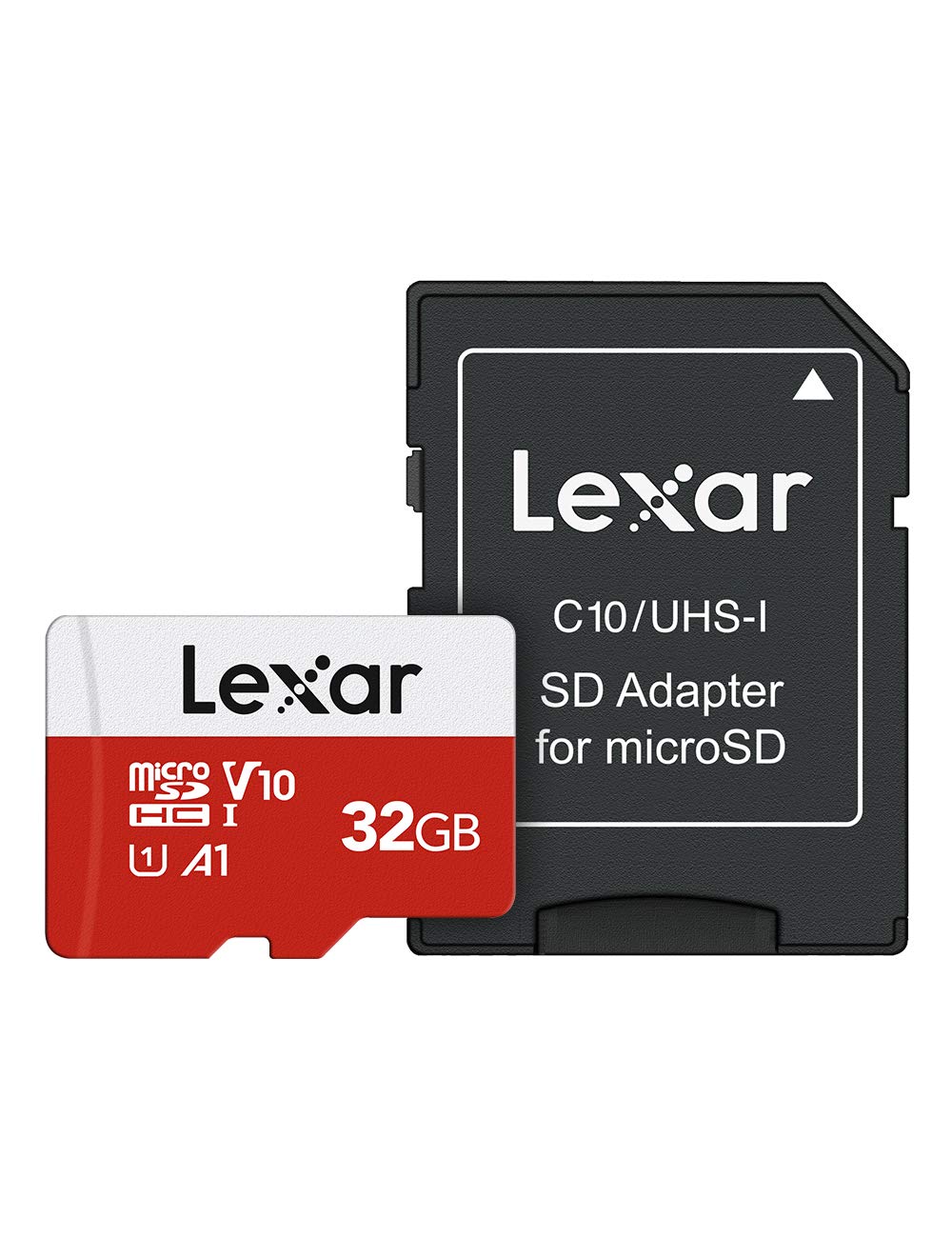 Lexar Micro SD Card Up to 100MB/s(R), 32G MicroSDHC Memory Card and SD Adapter with A1, C10, U3, V10, Full HD, TF Card