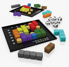 The Happy Puzzle Company The Genius Square Game - 62,208 Puzzle Challenges for Friends and Family Board Game Night - Logic STEM Educational Learning Resources - Adults & Kids Smart Games Ages 6and