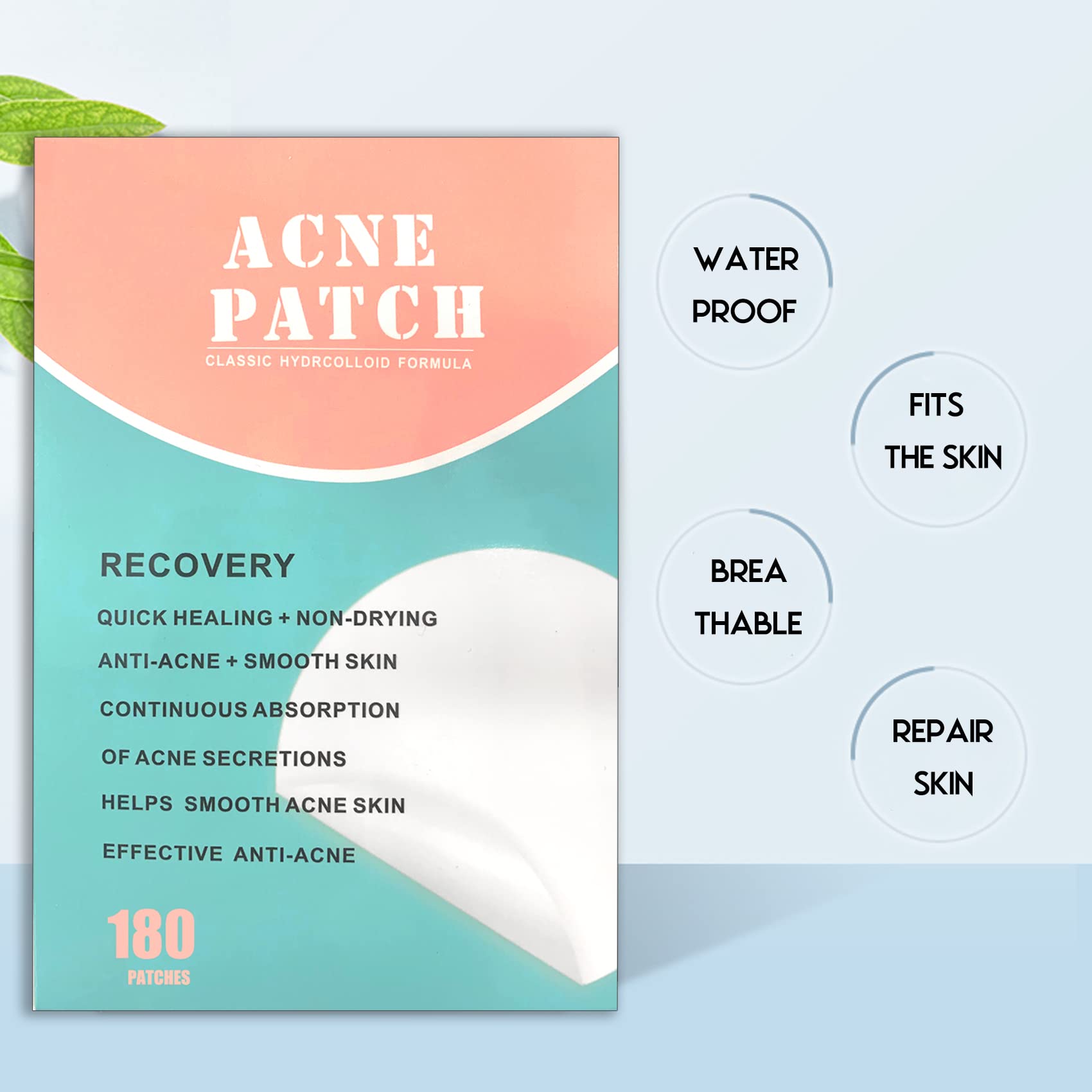 Rnitle Acne Patches[180 Pcs],Hydrocolloid Dressing Cover,Pimple Patches,Effectively Calms & Relieves Acne,Spot Treatment Pimple Stickers,Facial Care(12mm&8mm).