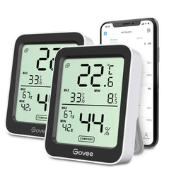 Govee Room Thermometer Hygrometer, Bluetooth Digital Indoor Humidity Meter with Smart Alert and Data Storage, Temperature Monitor for Baby Greenhouse