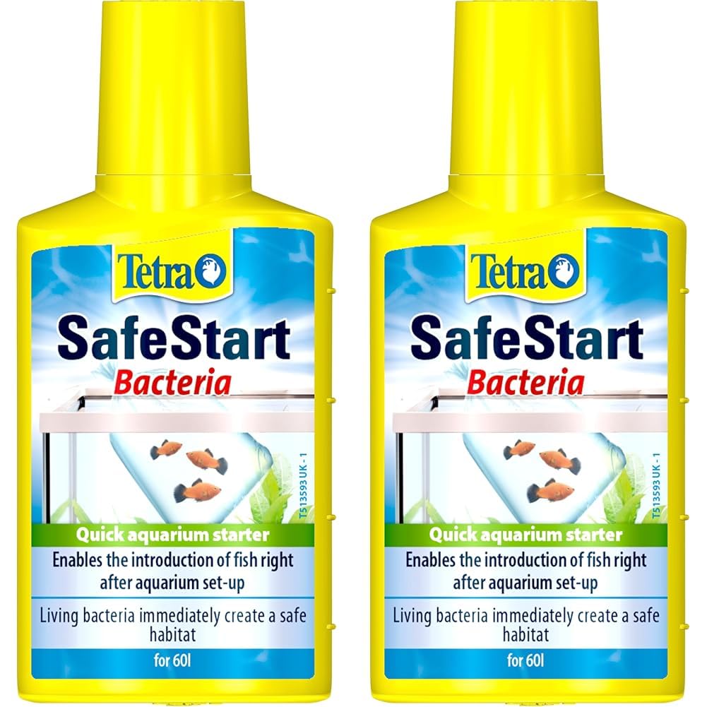 Tetra SafeStart Aquarium Starter - with live nitrifying bacteria, allows the rapid introduction of fish in an aquarium, 50 ml bottle. (Pack of 2)