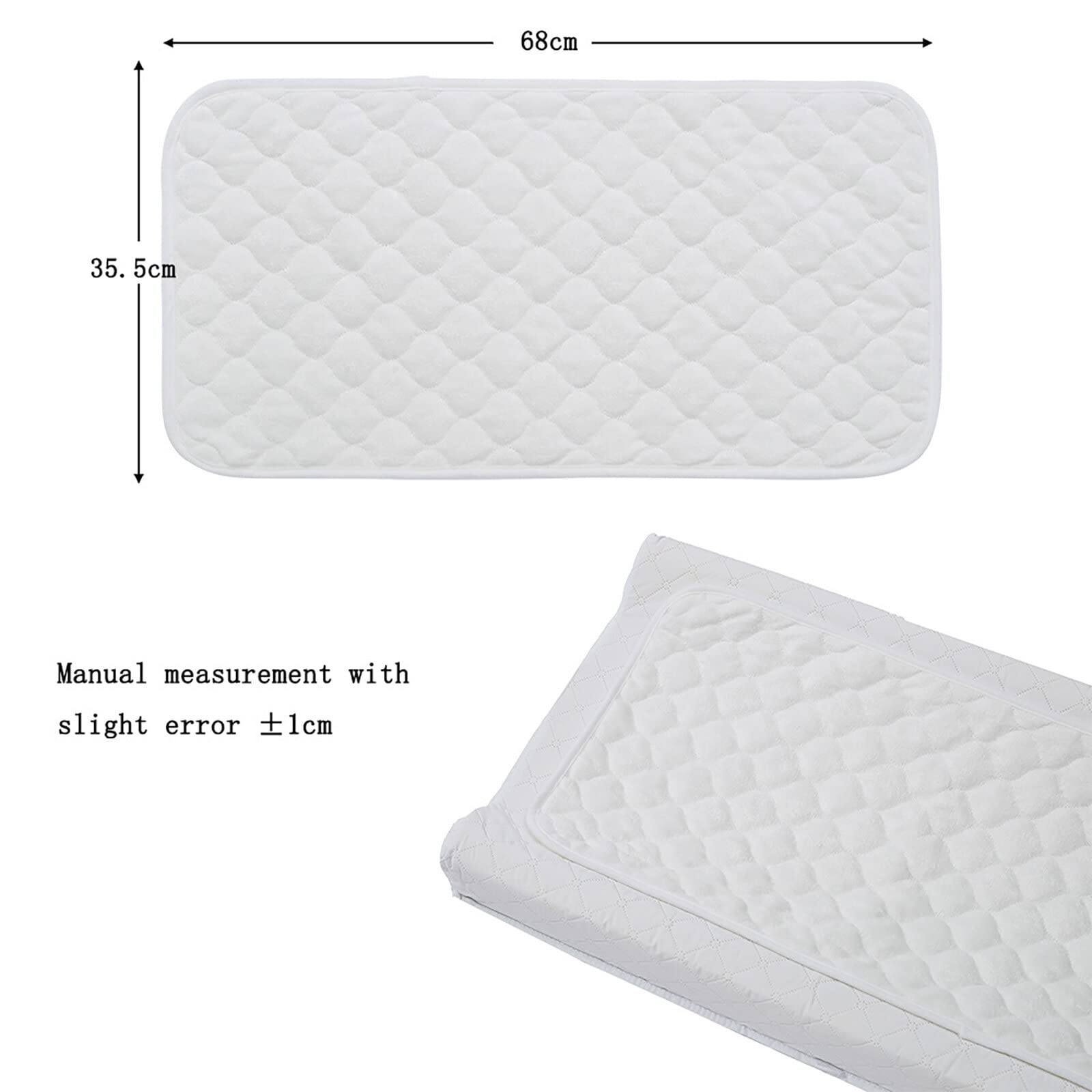 3 Pack Changing Mat Liners Quilted, Waterproof Changing Pad, Softer Bamboo Cotton Washable Changing Pad, Reusable Portable Travel Changing Pad with Removable Cloth Changing Table Gray