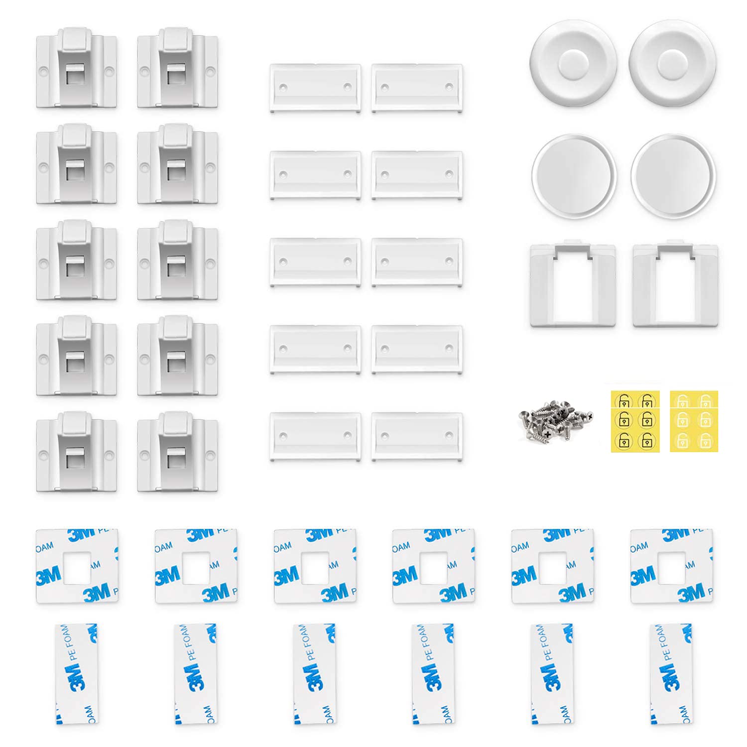 Dokon Child Safety Magnetic Cupboard Locks (10 Locks and 2 Keys), No Tools Or Screws Needed, Baby Safety Locks for Cabinets and Drawers