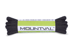 Mountval Laces, Performance Shoe Laces For Hiking And Outdoor Boots, Ultra Strong, Made In Europe, 1 Pair (180 Cm - 72 Inch - 7 To 9 Eyelet Pairs / 91 - Black)