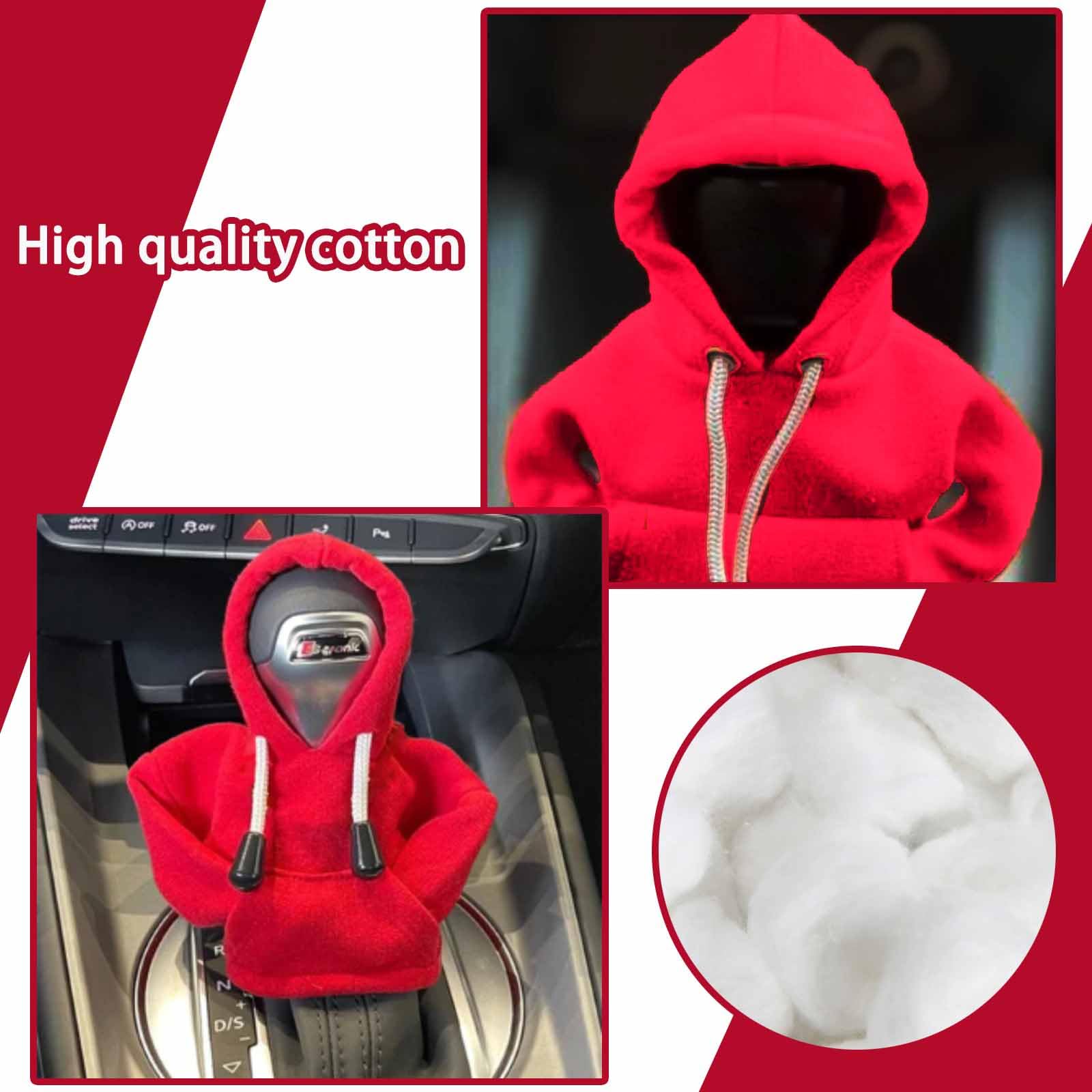 Shift Knob Hoodie for Car,Gear Stick Cover Car Gear Shift Knob Cover,Gear Stick Hoodie Sweater Design Stick Shift Cover,Gearstick Hoodie Car Gear Handle Cover Car Decoration Hoodie Gear Stick Cover