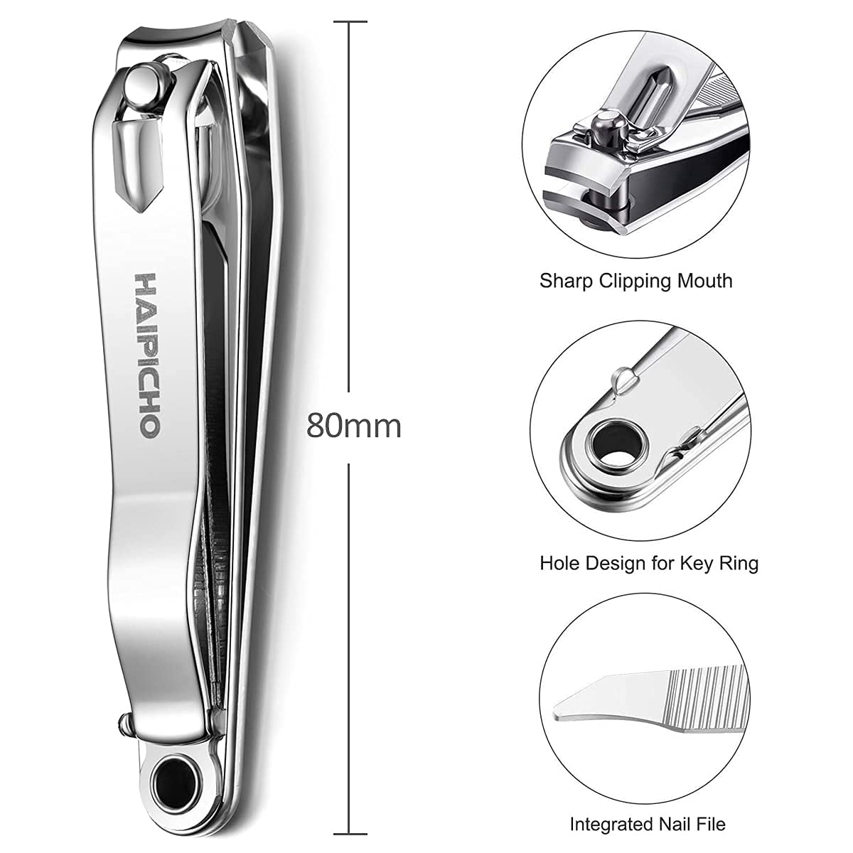 Nail Clipper, Made with Heavy Duty Stainless Steel, Suitable for Thick Fingernail Toenail Men Women (Silver 1 Pack)