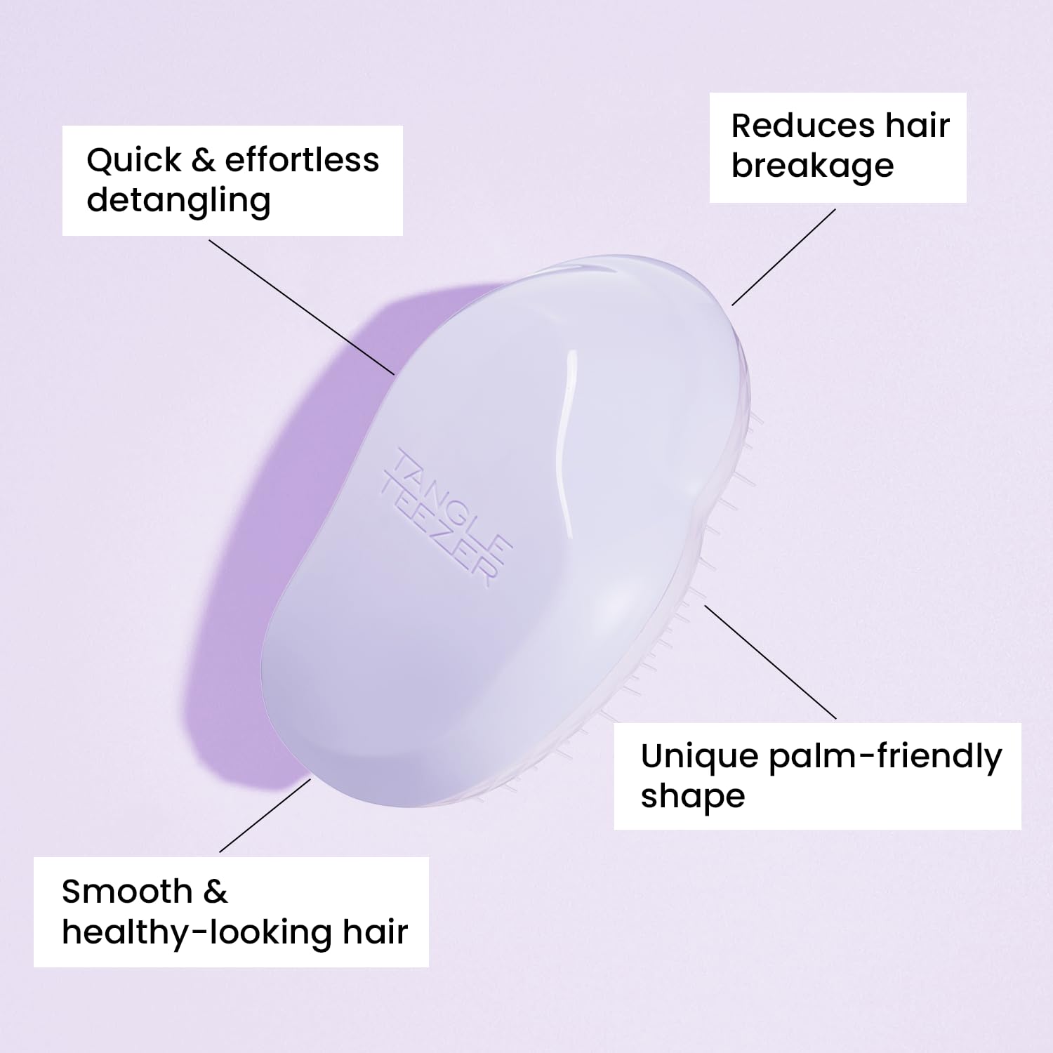 Tangle Teezer   The Original Detangling Hairbrush   Perfect for Wet & Dry Hair   Two-Tiered Teeth & Palm-Friendly Design   For Glossy, Frizz-Free Locks   Vintage Lilac