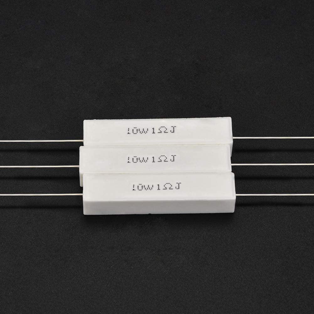 Topiky Cement Resistors, 10Pcs/Pack 10W 1 Ohm Speaker Divider Resistor Kit Speaker Divider Cement Resistor (1 ohm)