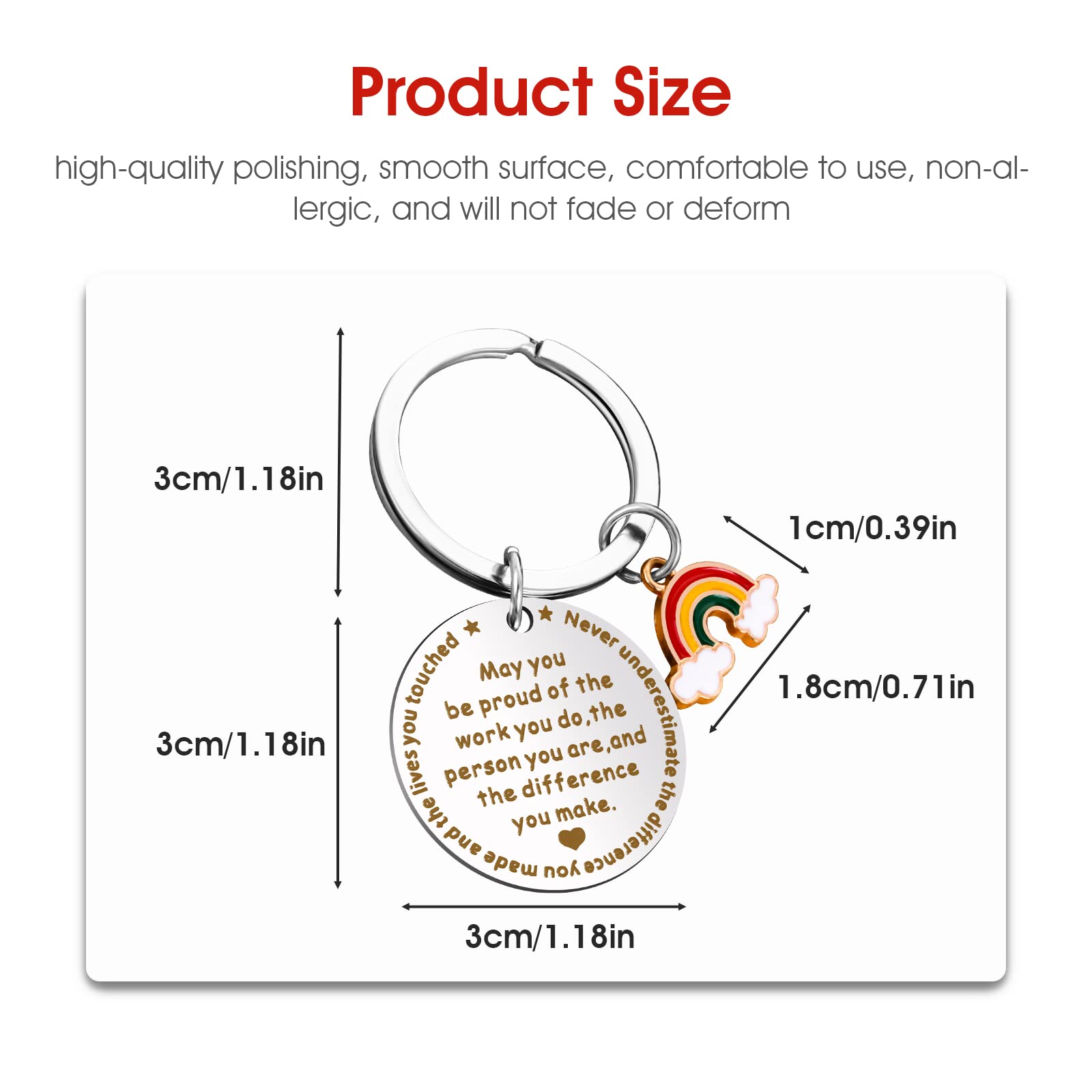 Sibba Keyring Keychain Pendant Souvenir Thank You for Women Men Leaving Gifts Easter Day for Colleagues Teacher Auntie Volunteers Employees (for Staff)