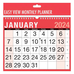 VR Angel 2024 Wall Calendar Easy View Monthly Planner Month to View Calendar Spiral Bound Calendar for Home Business Office School (Easy View Monthly Planner)