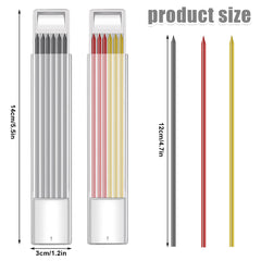 24 Pcs 2.8 mm Pencil Refills for Carpenter Mark Pencils, Solid Deep Hole Mechanical Construction Pencil Replacements, Deep Hole Mechanical Builders Pencil for Woodworking Architect (3 Colors)