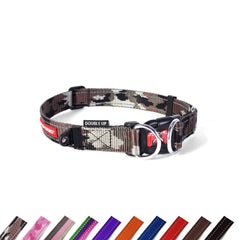 EZYDOG Double Up Dog Collar   Dog Collar Small, Medium, Large Dogs, Reflective Dog Collar, Supreme Comfort, Soft Neoprene Material, Strong Nylon Webbing (Large, Camo)