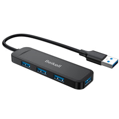 Beikell USB 3.0 Hub, USB Data Hub 4 Ports Ultra Slim High Speed for Macbook, Mac Pro/Mini, iMac, Surface Pro, XPS, USB Drives, Notebook PC, Laptop, External Hard Drives, etc.