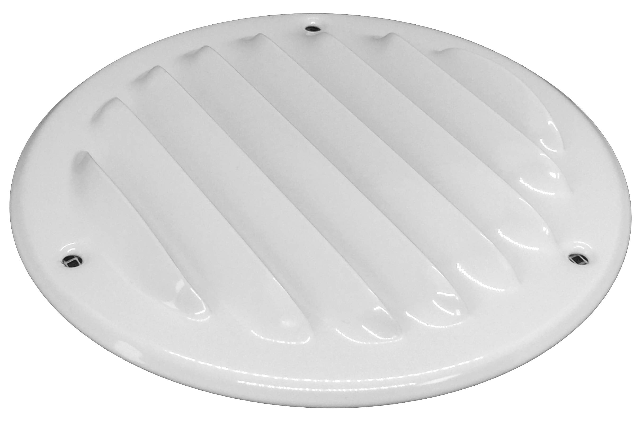 4 Inch / 100 mm White Vent Cover - Metal Round Soffit Vent - Air Vent Louver - Grille Cover - Built-in Screen Mesh - HVAC Ventilation (4'' Inch, Metal - White)