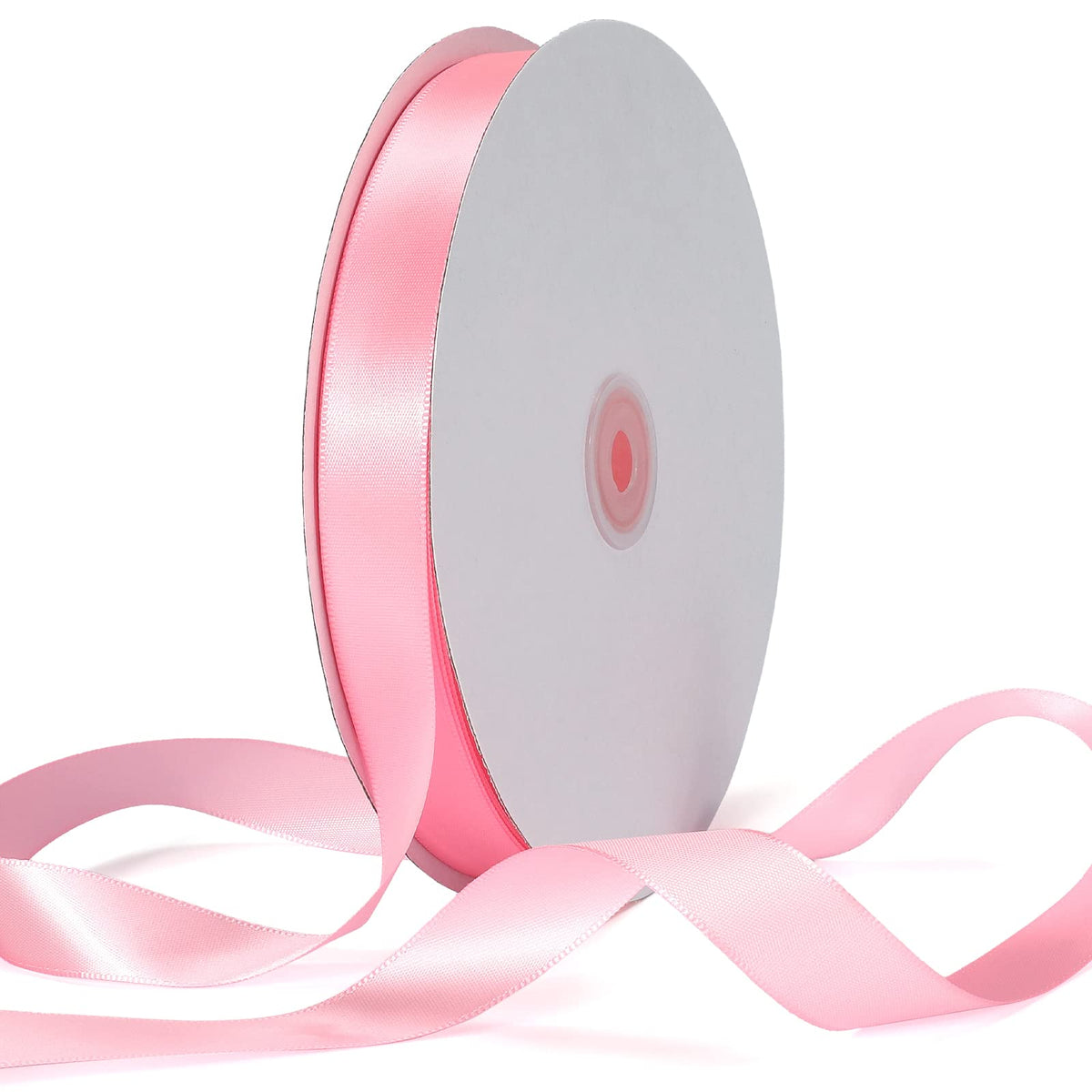 GCQQ 20mm Pink Satin Ribbon, 100Yards/92m Pink Ribbons for Gift Wrapping, Thick Satin Ribbon for Wedding, Satin Ribbons for Gift Wrapping, Sewing, Crafting, Hair Bows and Cake Decoration