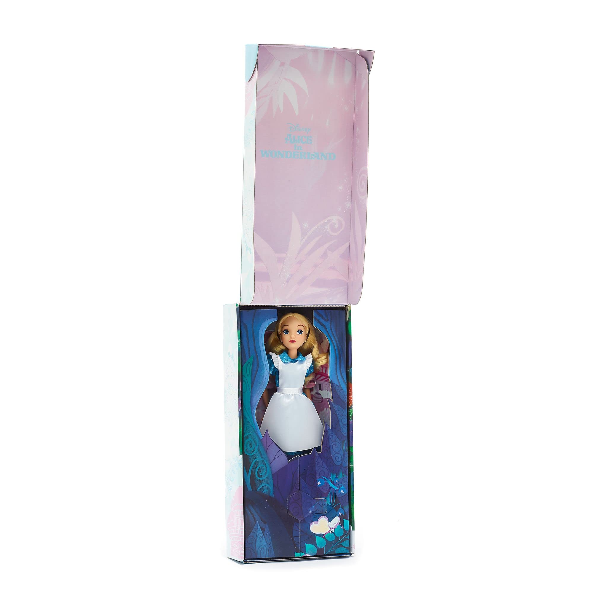 Disney Store Official Alice in Wonderland Classic Doll for Kids, 30cm/11”, Includes Brush, Fully Poseable Toy in Satin Dress and Pinafore - Suitable for Ages 3and